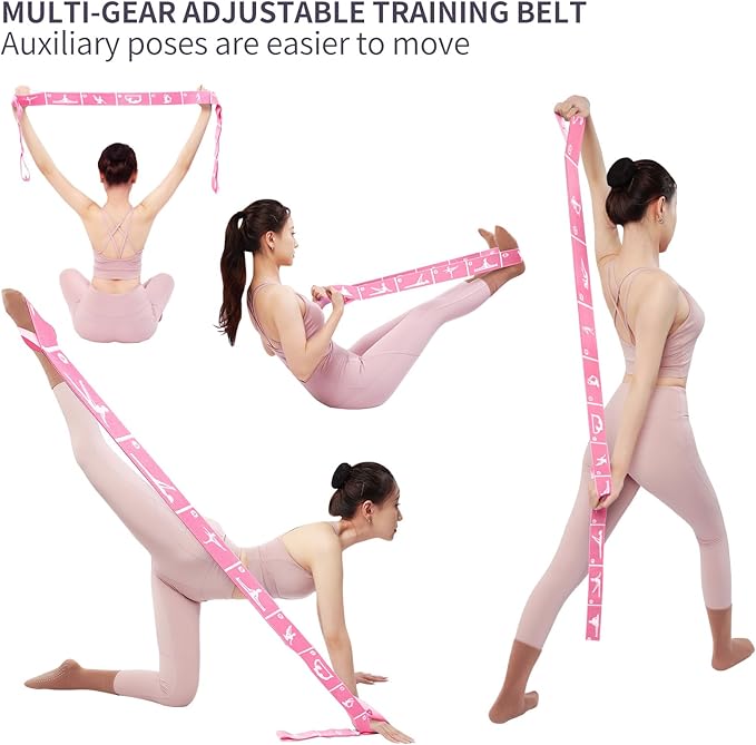 Multi-Functional Slimming Resistance Bands Yoga Straps Elastic Stretching Band 10/12 Loops for Pilates, Latin Training, Dance, Gymnastics, Fitness, Ballet and Physical Therapy - Bloomnest