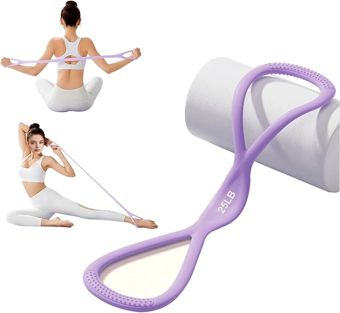 Luminous Resistance Bands, 8 Shaped Exercise Bands, with Handles Band for Arms, Back, Shoulder Stretch, Resistance Bands Women Men, Gift for Yoga Lover/Beginner, Not Break - Bloomnest