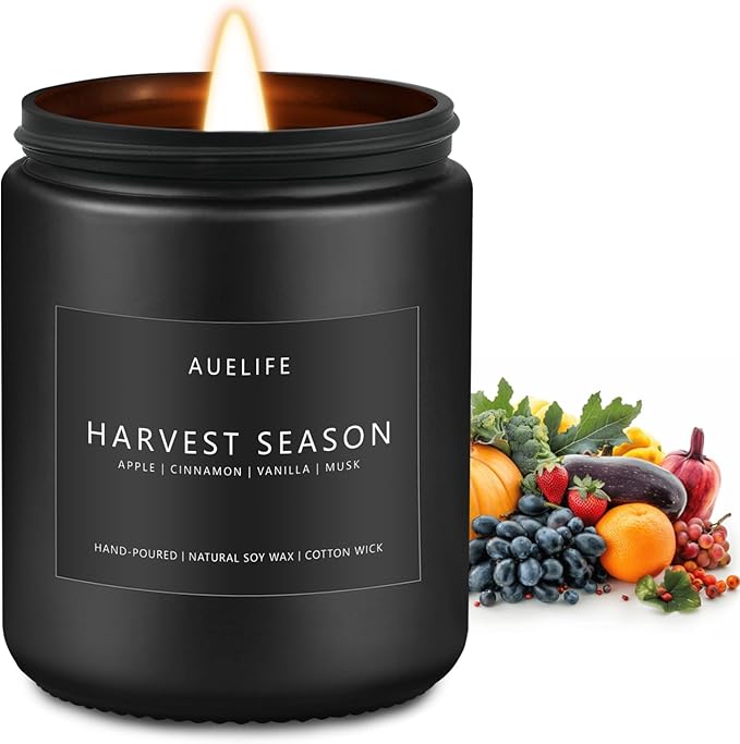 Fall Candle - Harvest Season Scented Candles, Fall Soy Candle for Home Decor, 7 oz Natural Soy Wax – Long-Lasting Autumn Candles, Aromatherapy Gift for Women & Thanksgiving, 7oz - Bloomnest