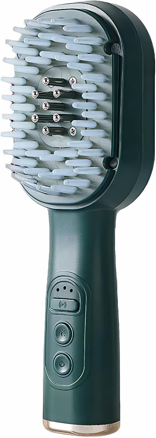 ThreeH Scalp Care Massage Brush with LED Light Therapy Electric Vibrating Hair Growth Stimulator for Thicker Hair Green ThreeH