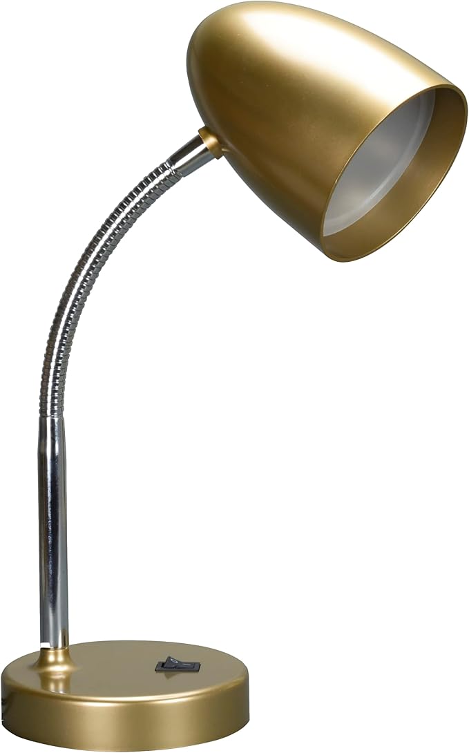 ENERGETIC SMARTER LIGHTING LED Desk Lamp, Flexible Gooseneck with Table lamp, 3.5W 240LM 4000K Cool White Study Lamps for Bedroom and Office, Eye Protection, ETL Listed,Gold - Bloomnest