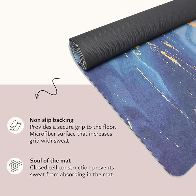 Shakti Warrior TPE Yoga Mat - Artist Designed, Premium eco friendly mats, Non Slip, Non toxic, Great For Regular & Hot Yoga, Pilates and Workouts (72 inch x 24 inch x 6mm thick)