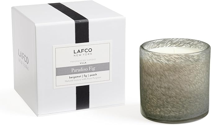 LAFCO New York Signature Candle, Paradiso Fig - 15.5 oz - 90-Hour Burn Time - Reusable, Hand Blown Glass Vessel - Made in The USA - Bloomnest