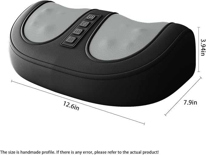 Foot Massager with Heat,with 3 Intensity Levels Shiatsu Kneading,Dual-Frequency Red Light 107.6°F Constant Temperature,Ideal for Feet Pain Relief at Home and Office (Black) - Bloomnest