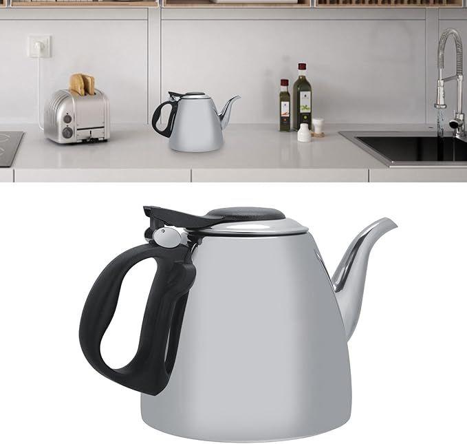 1.2l 1.5L Stovetop Teapot Stainless Steel Stove top Teapot Tea Coffee Pot Kettle Heat Resistant Handle(1.2L) - Bloomnest