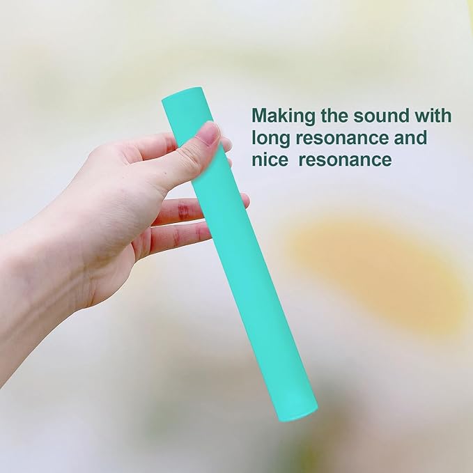 Singing Bowl Mallet Hollow Acrylic Silicone Rubber Striker Mallet for Playing Quartz Crystal Singing Bowls with Bundle Pocket(Blue) - Bloomnest