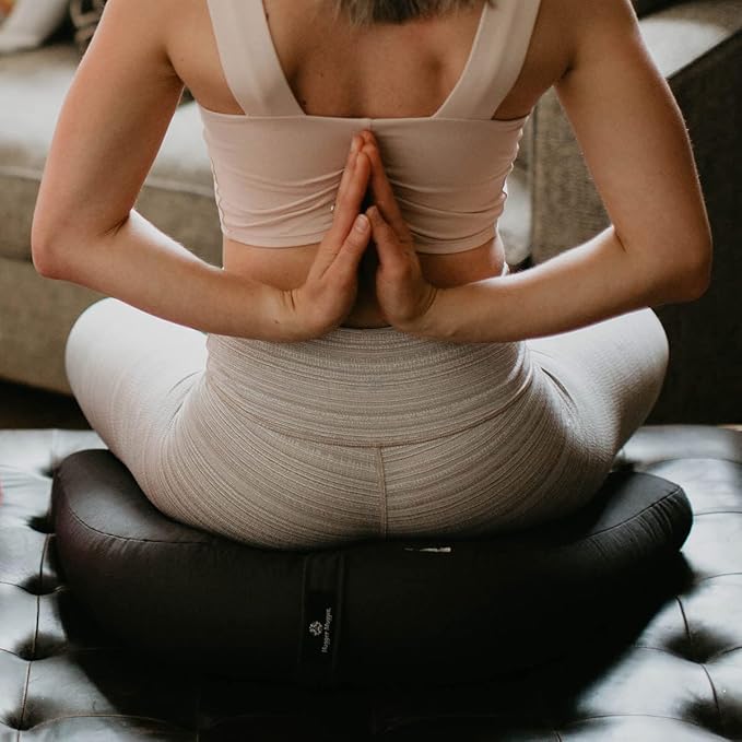 Hugger Mugger V-Shaped Meditation Cushion - Provides Support in Cross-Legged Sitting, Promotes Healthy Posture, Handmade in The USA - Bloomnest