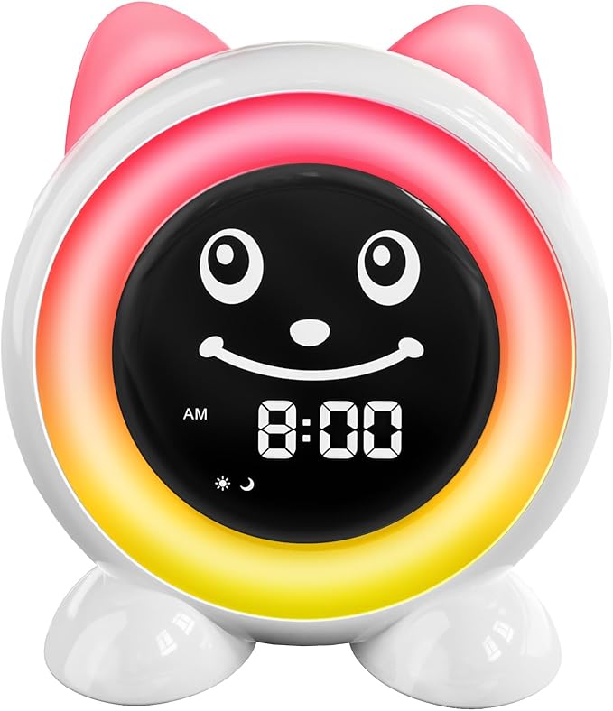 Toddlers Sleep Training Clock, Kids Alarm Clock with Night Light & Nap Timer, Ok to Wake Clock for Girls and Boys - Bloomnest