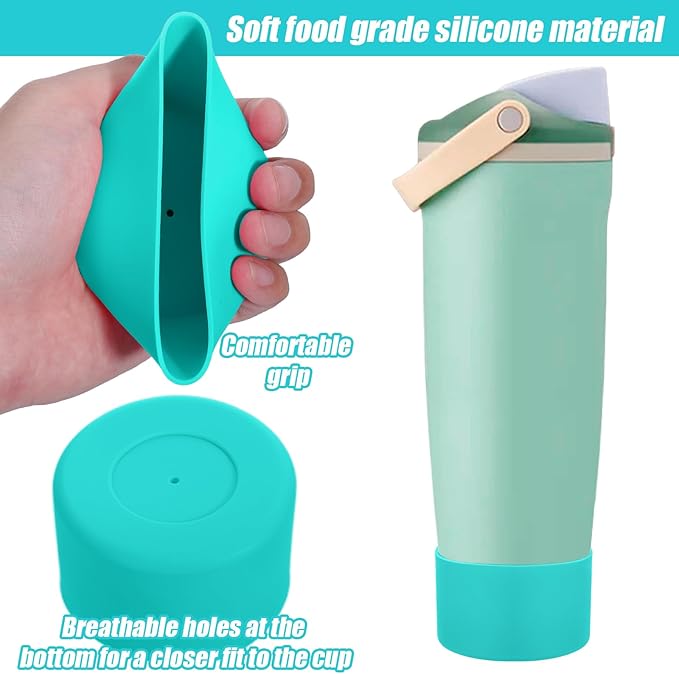 Mity rain 2PCS Protective Silicone Boots for Owala 30oz & 40oz FreeSip Sway Bottles & Tumblers - Accessories for owala, Enhances Stability & Prevents Scratches (Light blue) Mityrain