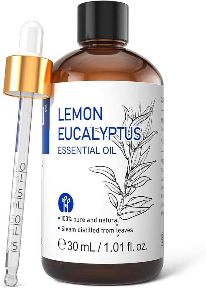 HIQILI Lemon Eucalyptus Oil, for Spary, Diffuser, Indoors, Outdoors, Garden, Yard, 100% Pure Natural - 1.01 Fl Oz - Bloomnest