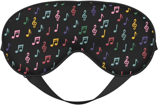 Sleep Eye Mask Colorful Music Notes Sleep Mask for Women Men Comfortable Eye Mask with Adjustable Strap Soft Eye Cover Blindfold for Travel Yoga Nap Shift Work
