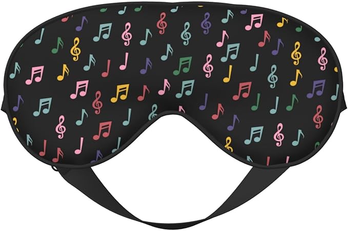 Sleep Eye Mask Colorful Music Notes Sleep Mask for Women Men Comfortable Eye Mask with Adjustable Strap Soft Eye Cover Blindfold for Travel Yoga Nap Shift Work - Bloomnest