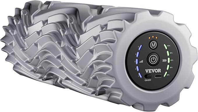 VEVOR Vibrating Foam Roller, 5-Speed Electric Massage Roller, 16" Rechargeable Muscle Roller with 3 Vibration Modes, High Density EVA Foam Massager for Deep Tissue, Back Pain Relief, Exercise Recovery - Bloomnest