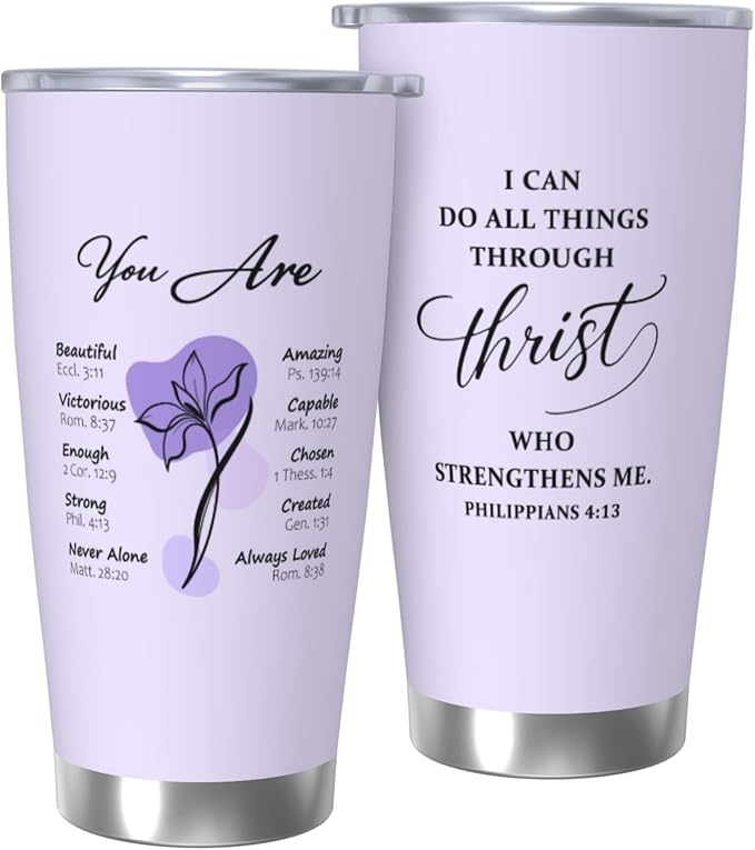 OHORTEB Christian Gifts of Faith and Encouragement for Women - 20oz Inspirational Tumbler with Bible Verse, Stainless Steel Religious Gift for Mom, Sister, Friend on Mother's Day, Birthday - Bloomnest