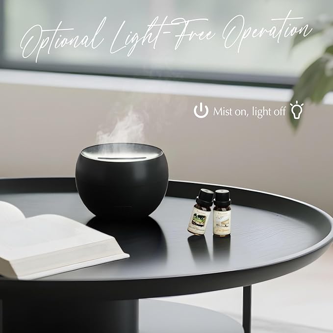 SALKING Flame Diffuser for Essential Oils, Fire Aromatherapy Essential Oil Diffuser, 150ml Ultrasonic Cool Mist Humidifier with Auto-Off Function, Small Diffuser for Home,Office,Bedroom,Gift (Black) - Bloomnest