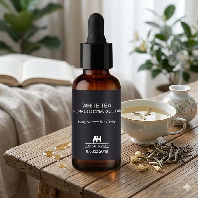 White Tea Essential Oil 20ml – Luxury Hotel Essential Oils for Diffusers and Home - Pet Friendly Non Toxic Essential Oils - Premium Home Fragrance - Baccarat Rouge 540 Scent Glass Bottle with Dropper