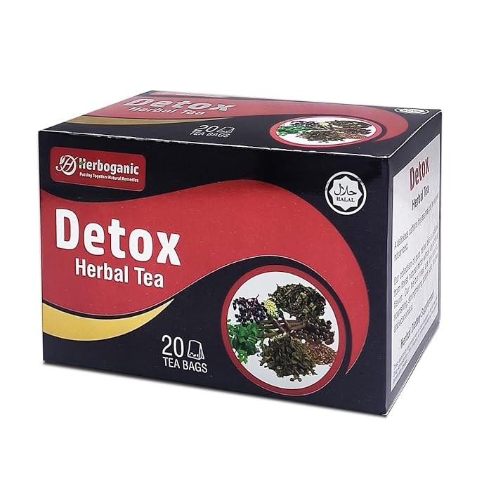 Herboganic Detox Herbal Tea - Wide Variety of Flavors and Benefits | Natural Ingredients | Digestion Support, Immune Boost and More | 20 Tea Bags - Bloomnest