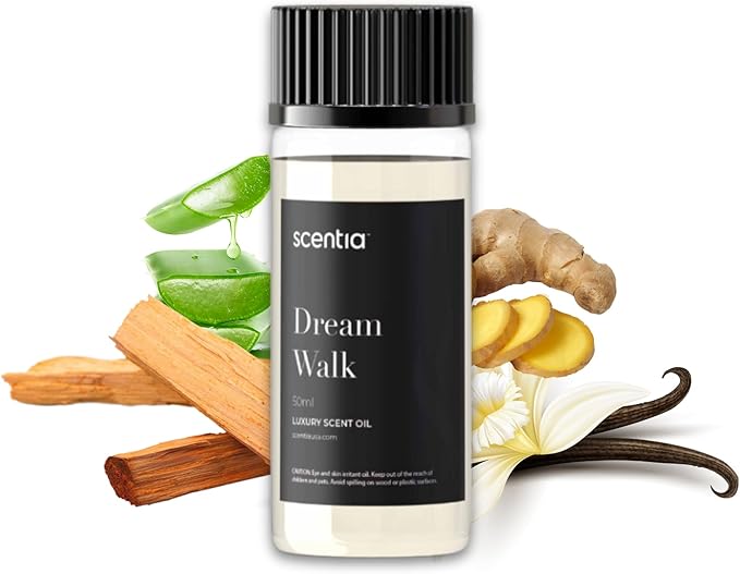 Scentia Hotel Diffuser Oil Inspired by The 5-Star Hotel Scent - 50 ml 1.69 fl oz - Fragrance Oil Blend White Tea, Cedarwood & Amber Notes for Aromatherapy Diffusers and Humidifiers - Dream Walk - Bloomnest