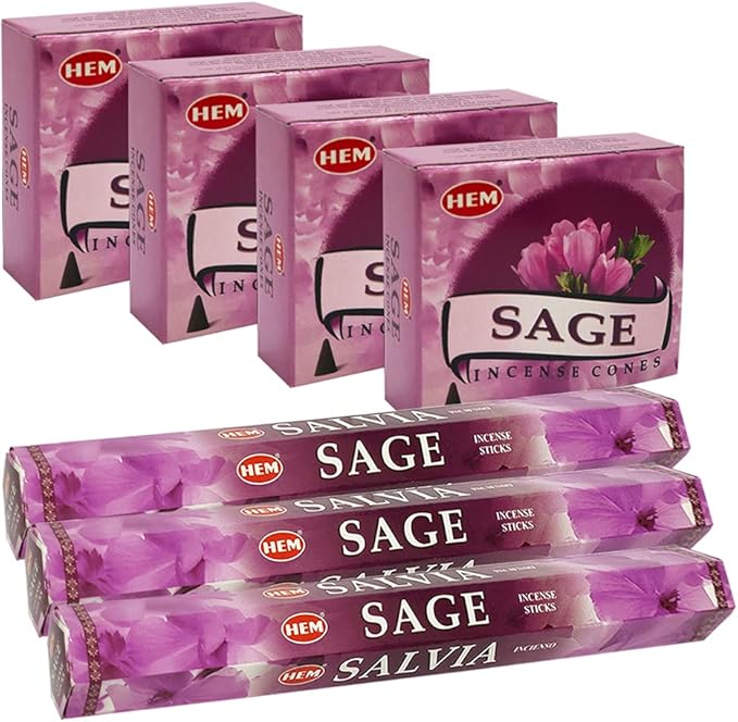 Sage Incense Sticks and Cone Incense Holder Variety Pack Bundle insence insense insienso TRUMIRI