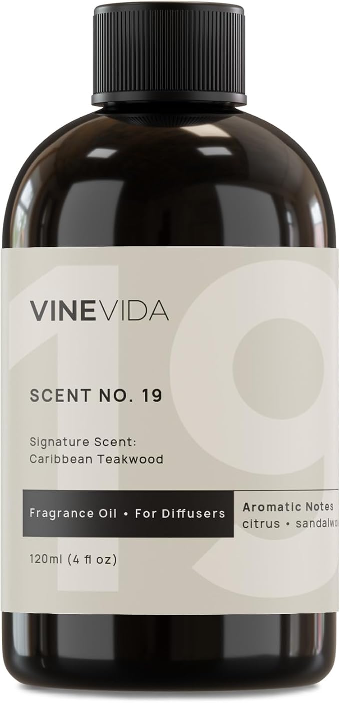 VINEVIDA [4 Fl Oz] Caribbean Teakwood Diffuser Oil - Hotel Collection Diffuser Oil, Hotel Scent Diffuser - Fragrance Oil for Cold Air Diffuser - Hotel Oil Scents - Hotel Scent Home - Bloomnest
