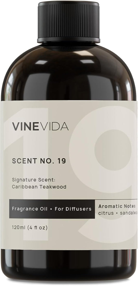 VINEVIDA [4 Fl Oz] Caribbean Teakwood Diffuser Oil - Hotel Collection Diffuser Oil, Hotel Scent Diffuser - Fragrance Oil for Cold Air Diffuser - Hotel Oil Scents - Hotel Scent Home - Bloomnest