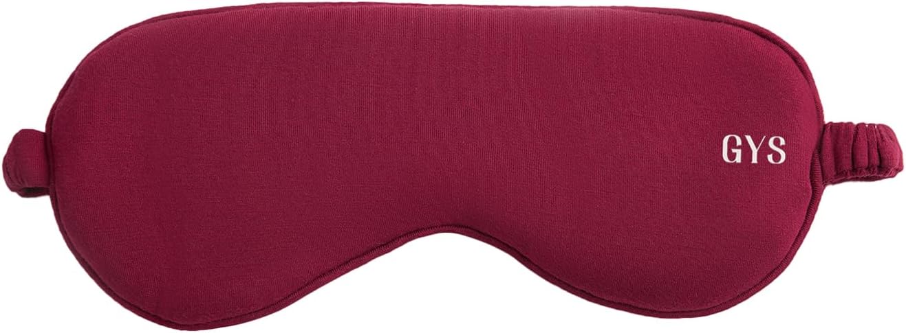 GYS Premium Bamboo Viscose Sleep Mask with Elastic Strap Block Light Eye Mask for Sleeping and Traveling, Wine Red, One Size - Bloomnest