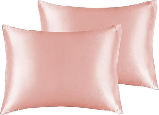 BEDELITE Satin Pillowcase for Hair and Skin, Super Soft and Cooling Similar to Silk Pillow Cases 2 Pack with Envelope Closure, Gift for Women Men(13"x18" Toddler Size, Coral) - Bloomnest