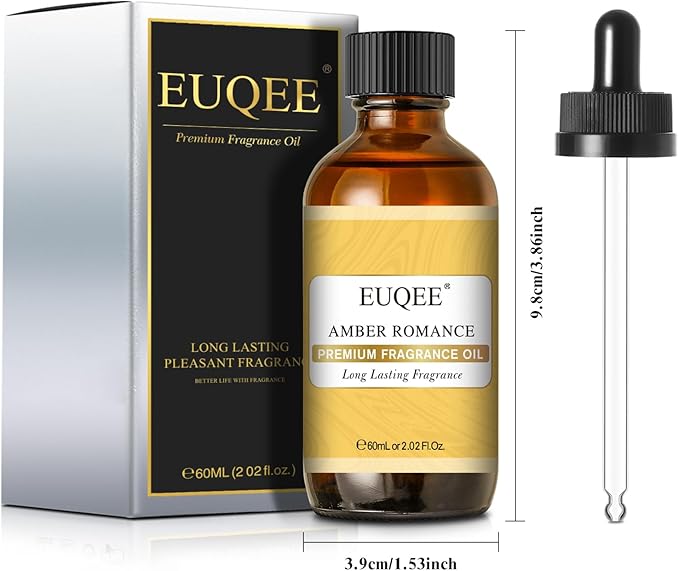 EUQEE Amber Romance Fragrance Oils, 2.02 Fl oz/ 60ml Essential Oils for Diffuser, Candle Making, DIY Soap with Glass Dropper - Bloomnest
