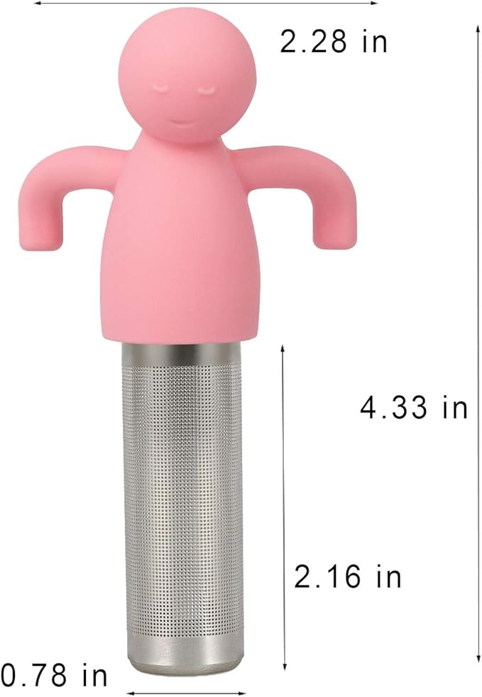 Leden Loose Leaf Tea Steeper Cute Tea Infuser for Girl Kids Extra Fine Mesh Tea Ball Stainless Steel Tea Filter with Silicone Lid for Cup Mug Pot Pink - Bloomnest