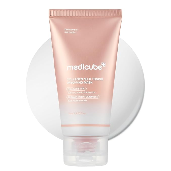 medicube Wrapping Mask Collagen Glazed Milky Glow Daytime Peel Off Mask | Quick and Easy Care with Glutathione, Niacinamide for Plumped, Hydrated & Smooth Skin | Korean Skin Care, 2.53 fl.oz - Bloomnest
