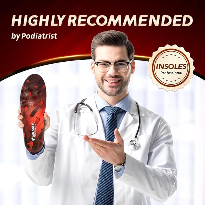 VALSOLE Heavy Duty Support Pain Relief Orthotics - 220+ lbs Plantar Fasciitis High Arch Support Insoles for Men Women, Flat Feet Orthotic Insert, Work Boot Shoe Insole, Absorb Shock with Every Step - Bloomnest