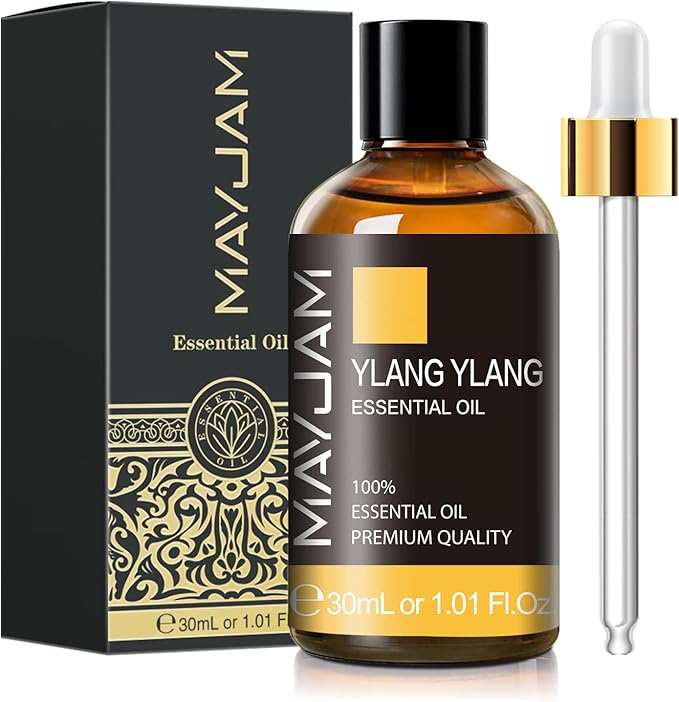 MAYJAM Ylang Ylang Essential Oil with Glass Dropper, MAYJAM 1.01fl.oz Ylang Ylang Oil Essential Oils for Diffusers, Humidifier, Yoga, Soap Candle Making - Bloomnest