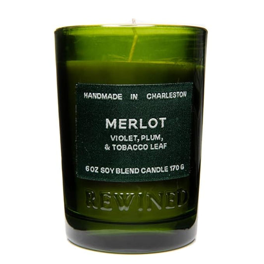 Rewined - Premium Merlot Scented Candles, 6 oz. - Velvety Smooth, Smoky Scented with Notes of Violet, Plum & Tobacco Leaf - Non Toxic Candles - Bloomnest