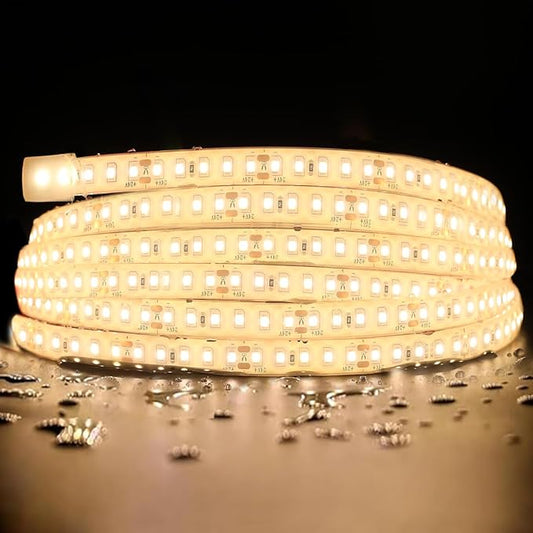 SuperlightingLED 24V 2700K Warm White Sauna Lights High Temperature LED Strip IP68 Waterproof, 5m/16.4ft 600 LEDs Flex Cuttable Rope Lights for Sauna, Bathroom, and Shower Niche (2700K Warm White)