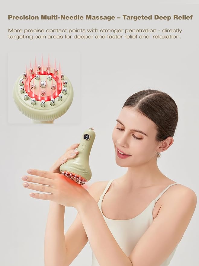 Jaw & Neck Massager for Pain Relief Deep Tissue, Best TMJ Relief Products Jaw, Heated SoothingPulse Massager with Light & Vibration for Jaw, Neck, Shoulder & Full Body Muscle Tension Bloomnest