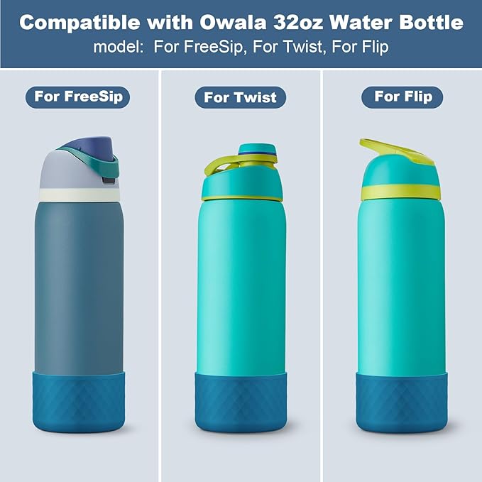 Silicone Boot for Owala Water Bottle 24 oz 32 oz 40 oz, Anti-Slip Protective Sleeve for FreeSip/Twist/Flip Stainless Steel Water Bottles Accessories BEONSKY