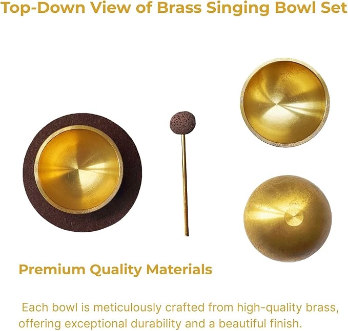 Mini Singing Bowl Set Meditation Sound Bowl for Yoga, Meditation & Relaxation, Mindfulness,Chakra Healing, Stress Relief, Self-Regulation, Unique Spiritual Gifts for Women and Men - Bloomnest