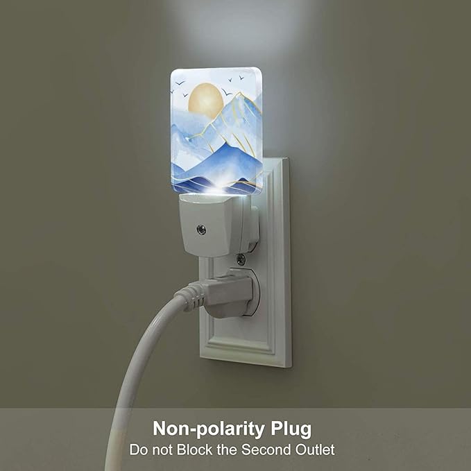 Led Night Light, Mountains Sunrise Decorative Plug in Nightlights,with Smart Auto Dusk to Dawn Night Light for Bedroom, Kitchen, Nursery, Bathroom - Bloomnest