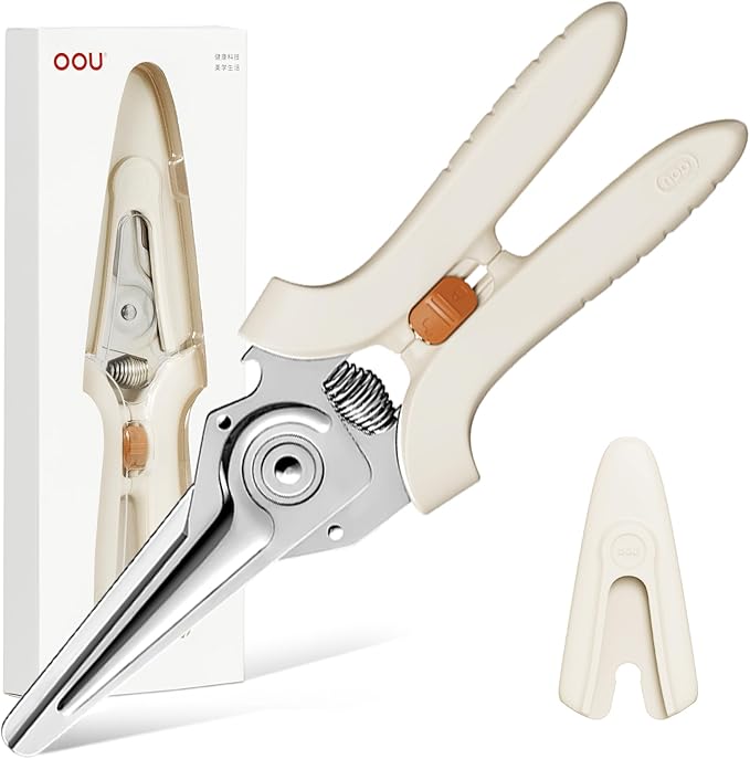 OOU White Bear Kitchen Scissors, All Purpose Heavy Duty Sharp Kitchen Shears Dishwasher Safe, Cooking Shears for Meat Chicken Fish Poultry Herb Bread - Bloomnest