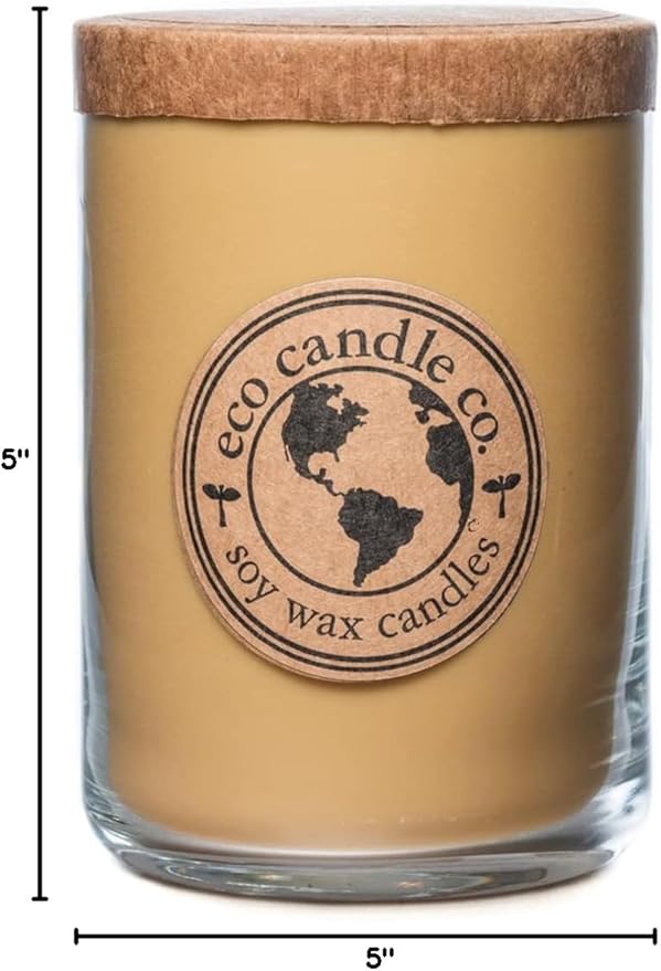 ECO CANDLE CO. Recycled Candle, Black Tea & Honey, 26 oz. - Scents of Spicy Tea, Nutmeg, Honey, & Orange - 100% Soy Wax, No Lead, Kraft Paper Label & Lid, Hand Poured, Phthalate Free - Bloomnest