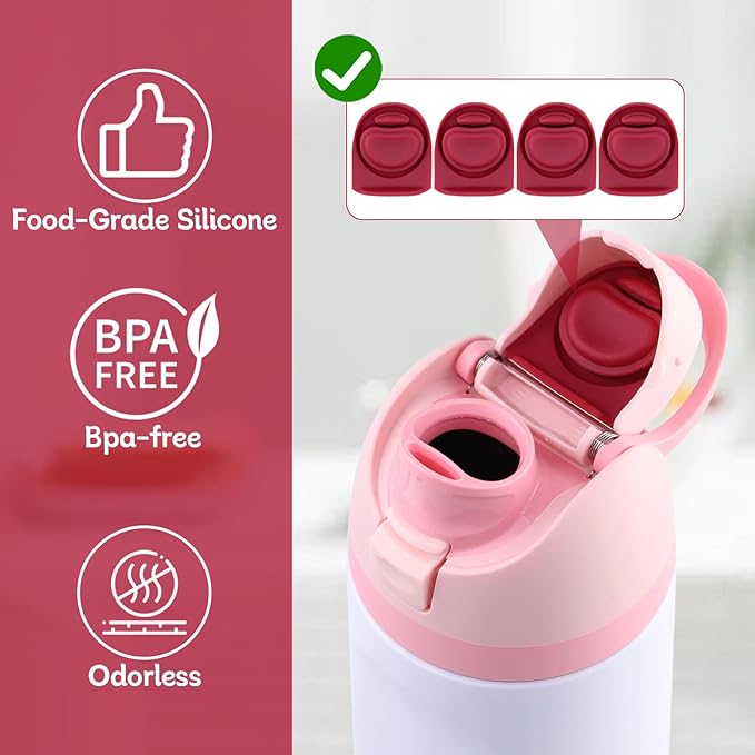 4pcs Replacement Stopper Seal Compatible with Owala FreeSip 24oz 32oz,Water Bottle Lid Insert Cap Silicone Seal Parts for Owala 16/19/24/32/40oz Spout Gasket Mouth piece Accessories F5 Frokolla