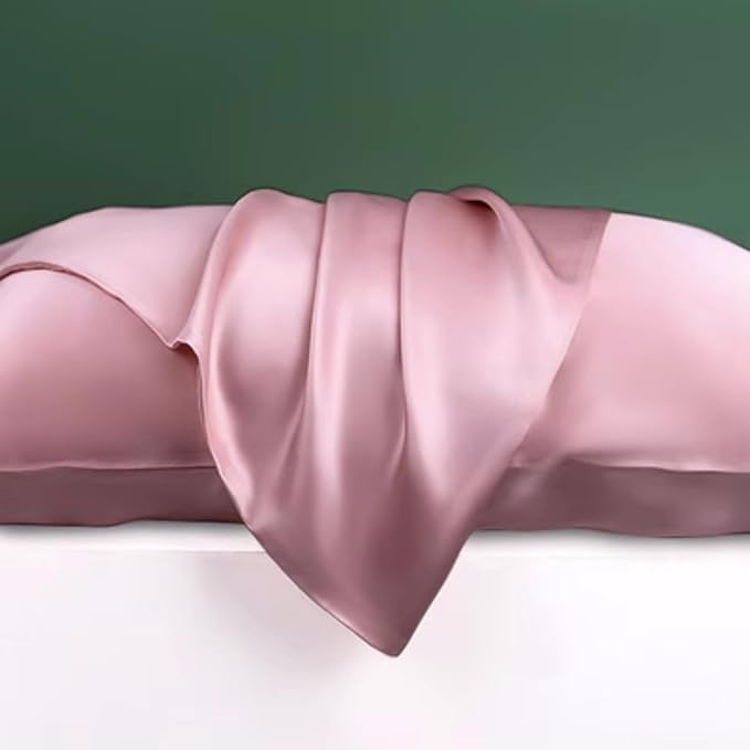 100% Mulberry Silk Pillowcase with Zipper Made in USA, Real 22 Momme Silk Pillow Cases Queen for Hair and Skin, NOT Satin Pillowcase, Anti Acne, Anti Aging, 1 Pc 20"x30" (Queen, Dusty Rose) - Bloomnest
