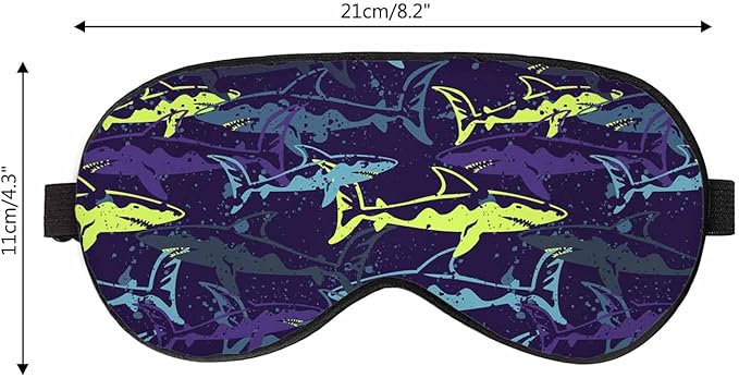 Creative Sharks Sleep Eye Mask Abstract Underwater Colorful Bright Men Women Sleep Mask with Adjustable Strap Eye Cover Eye Shade for Travel, Nap,Meditation - Bloomnest