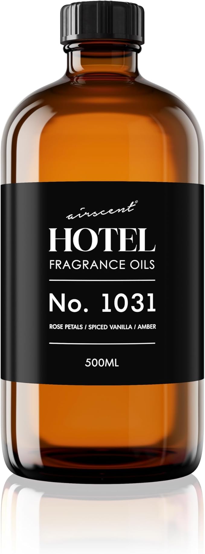 AirScent Hotel Diffuser Oil No. 1031 - Rose Petals Spiced Vanilla Amber - Hotel Scent Dupe -Premium Fragrance Oil for Ultrasonic and Waterless Diffusers and Crafting - 500 mL, 16.9 fl oz Glass Bottle Airscent