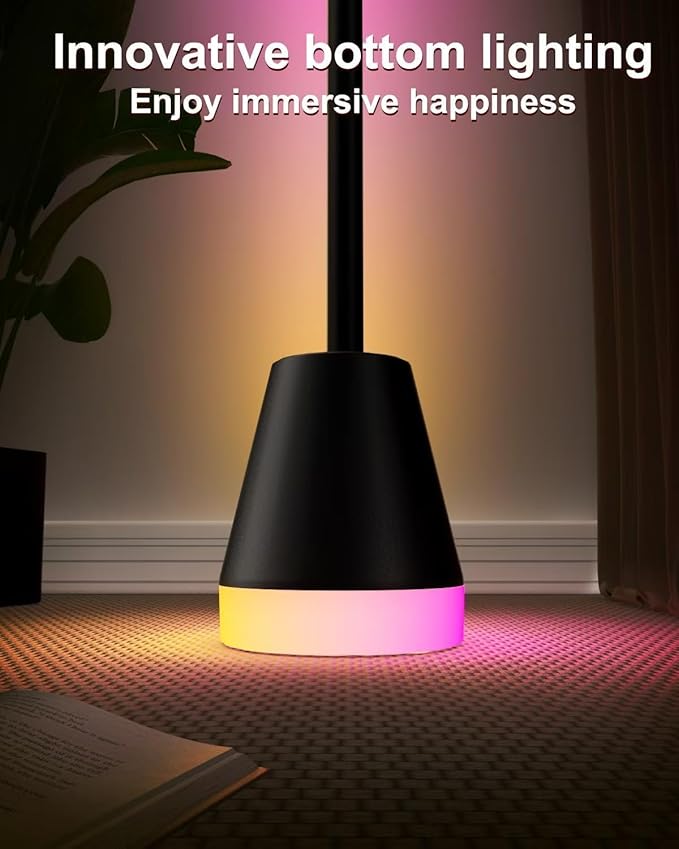 Keepsmile Smart RGB LED Corner Floor Lamp,172 LEDs Bright Standing Lamps for Living Room with APP and Remote,Modern Floor Lamp with Music Sync and 16 Million Colors, Ambient Lighting for Bedroom - Bloomnest