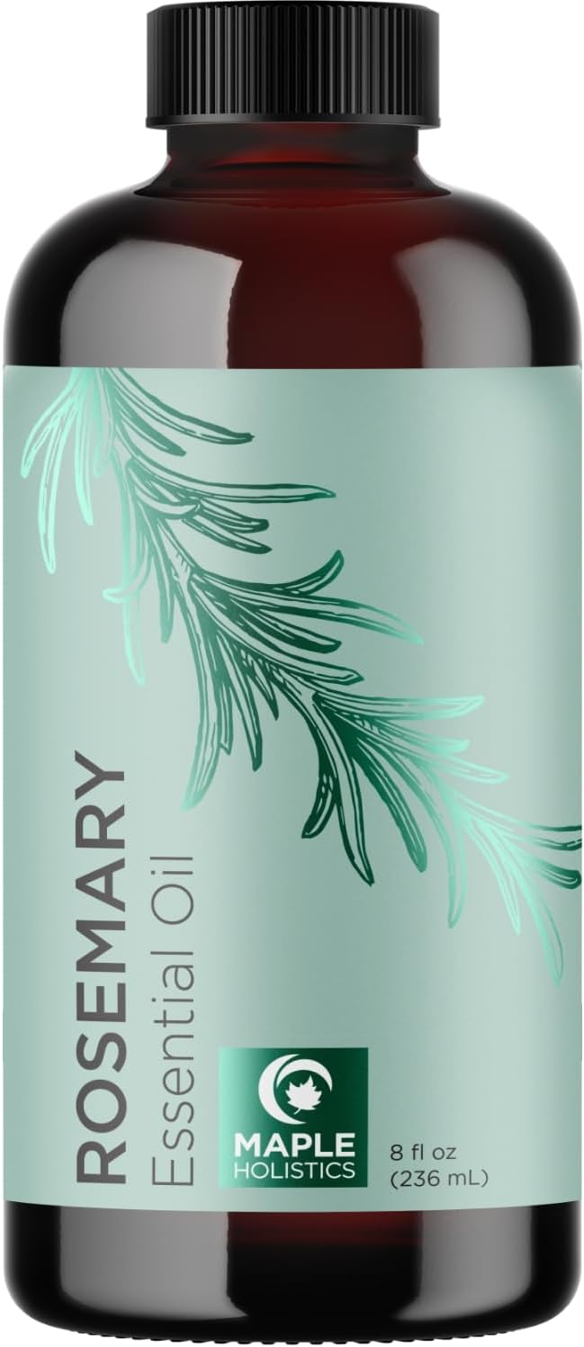 Pure Rosemary Essential Oil Bulk Size - Undiluted Rosemary Oil for Hair Skin and Nails and Refreshing Aromatherapy Oil for Diffusers - Cleansing Essential Oil for Dry Scalp Care 8oz - Bloomnest