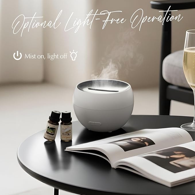 SALKING Essential Oil Diffuser, Fireplace Fire Flame Aromatherapy Diffuser, 150ml Ultrasonic Cool Mist Humidifier, Scent Aroma Diffuser with Auto-Off Function for Home, Room (White) - Bloomnest