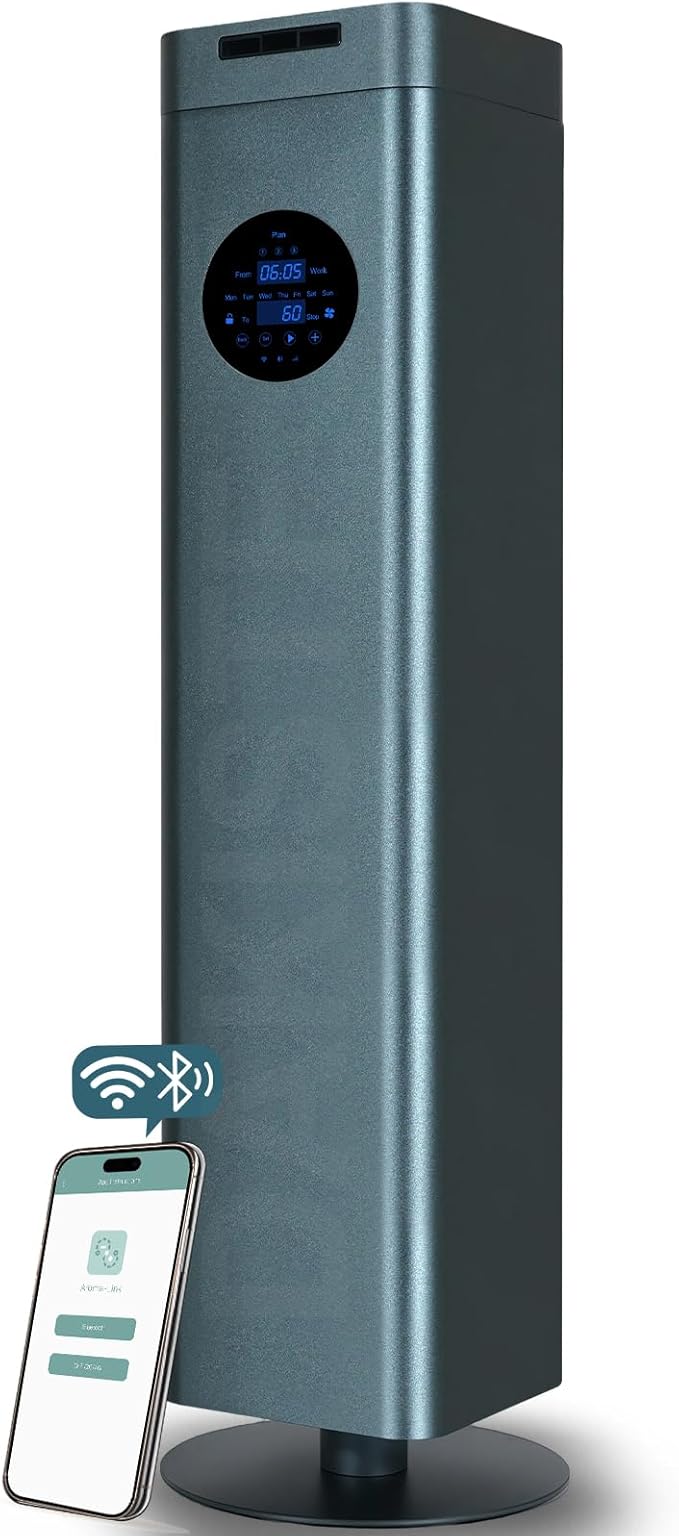 Upgrade Waterless Essential Oil Diffuser with WiFi & Bluetooth Control Cold-Air Diffusion Tech. 6000 Sq. Ft Coverage, 1500ml Scent Air Machine for Whole Home, Spa, Hotel (No Essential Oils) - Bloomnest