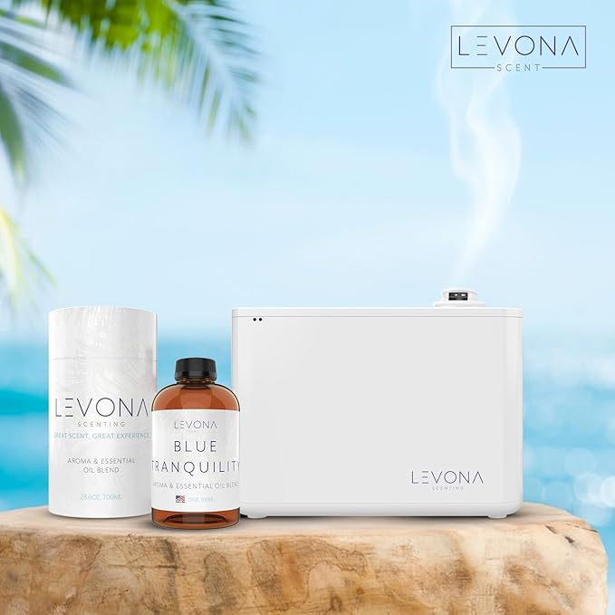 Levona Scent Essential Oil - Fresh Aroma for Home, Office, Hotel & Spa, Perfect in Humidifiers and Diffusers, Luxury Fragrance, with Coastal Breeze & Citrus Notes - 700ml/ 23 fl oz, Blue Tranquility LEVONASCENT
