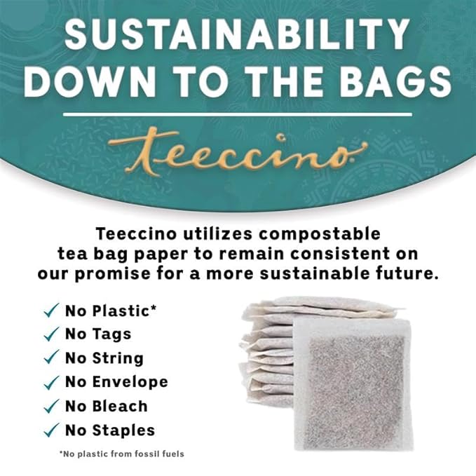 Teeccino French Roast Herbal Tea - Rich & Roasted Herbal Tea That’s Caffeine Free & Prebiotic for Natural Energy, Coffee Alternative, 50 Tagless Eco-Friendly Tea Bags - Bloomnest
